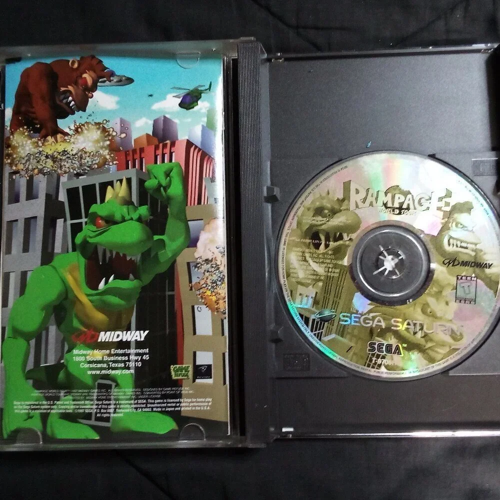 Rampage World Tour Sega Saturn Game CIB Registration Card